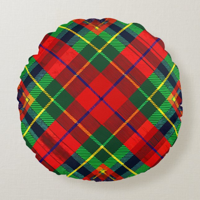 Tartan Pset Rond Kussen (Voorkant)