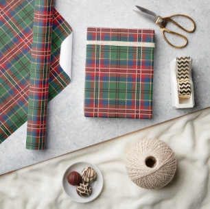 Tartan Pset Rustic Clan MacCulloch Feestdagen Cadeaupapier