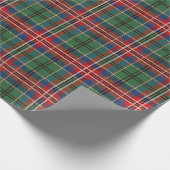 Tartan Pset Rustic Red Green Pattern Feestdagen Cadeaupapier (Hoek)