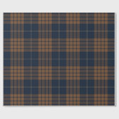 Tartan Pset Scottish Blue Brown Pattern Cadeaupapier (Vlak)