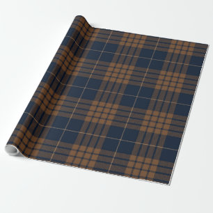 Tartan Pset Scottish Blue Brown Pattern Cadeaupapier