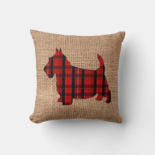 Tartan Pset Scottish Terrier Holiday Pillow Kussen (Voorkant)