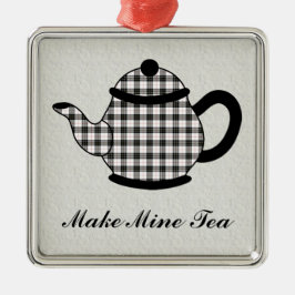 Tartan Pset Teapot V3 Metalen Ornament