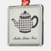 Tartan Pset Teapot V3 Metalen Ornament (Links)