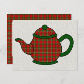 Tartan Pset Teapot V5 Tea Kaart (Voorkant / Achterkant)