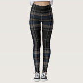 Tartan Pset Trendy Black Blue Leggings (Voorkant)