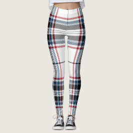 Tartan Pset Trendy Blue Black White Pattern Leggings