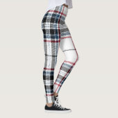 Tartan Pset Trendy Blue Black White Pattern Leggings (Rechts)