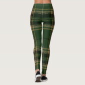 Tartan Pset Trendy Green Black Brown Pattern Leggings (Achterkant)