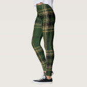 Tartan Pset Trendy Green Black Brown Pattern Leggings (Links)