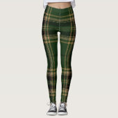 Tartan Pset Trendy Green Black Brown Pattern Leggings (Voorkant)