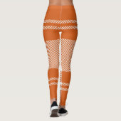 Tartan Pset Trendy Oranje Wit Leggings (Achterkant)