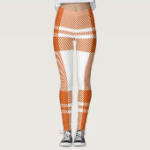 Tartan Pset Trendy Oranje Wit Leggings (Voorkant)