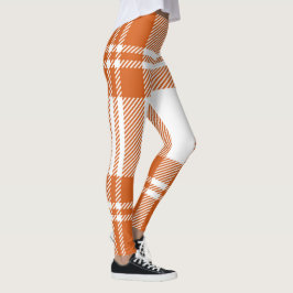 Tartan Pset Trendy Oranje Wit Leggings