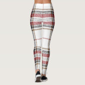Tartan Pset Trendy Red en White Patroon Leggings (Achterkant)