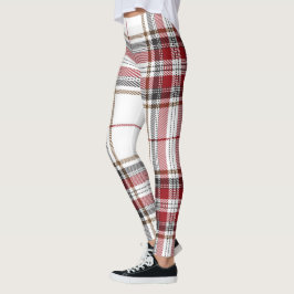 Tartan Pset Trendy Red en White Patroon Leggings