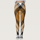 Tartan Pset Trendy Yellow Black White Pattern Leggings (Voorkant)