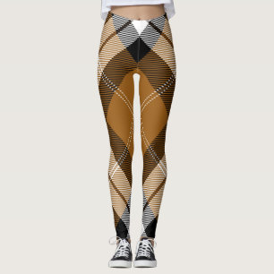 Tartan Pset Trendy Yellow Black White Pattern Leggings