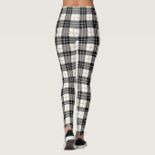 Tartan Pset White, Black, Gold Kerstmis Leggings (Achterkant)