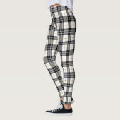 Tartan Pset White, Black, Gold Kerstmis Leggings (Links)