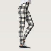 Tartan Pset White, Black, Gold Kerstmis Leggings (Rechts)