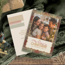 Tartan rand kerst foto sjabloon ID1141A