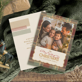 Tartan rand kerst foto sjabloon ID1141A