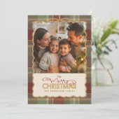 Tartan rand kerst foto sjabloon ID1141A (Staand voorkant)