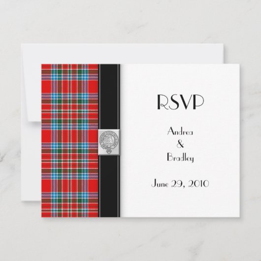 Tartan Reactiekaart RSVP Kaartje (Voorkant)