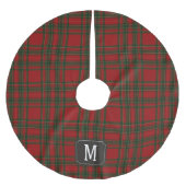 Tartan Red Green Monogram Kerstboom Rok (Voorkant)