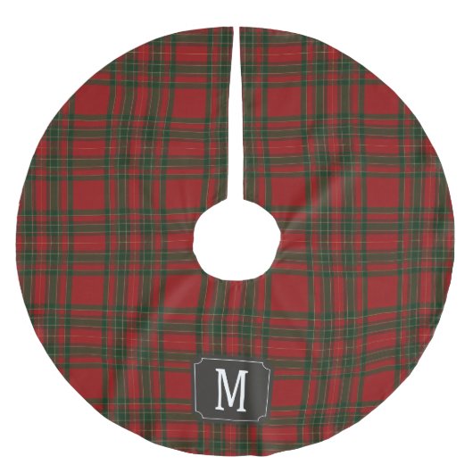 Tartan Red Green Monogram Kerstboom Rok (Voorkant)