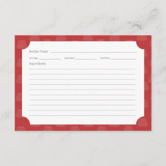 Tartan Red Receptkaart Kaart