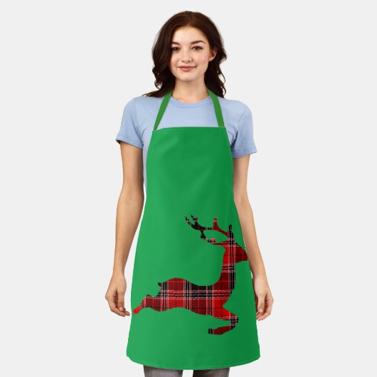 Tartan rendieren Kerstbakken Schort (Gedragen)