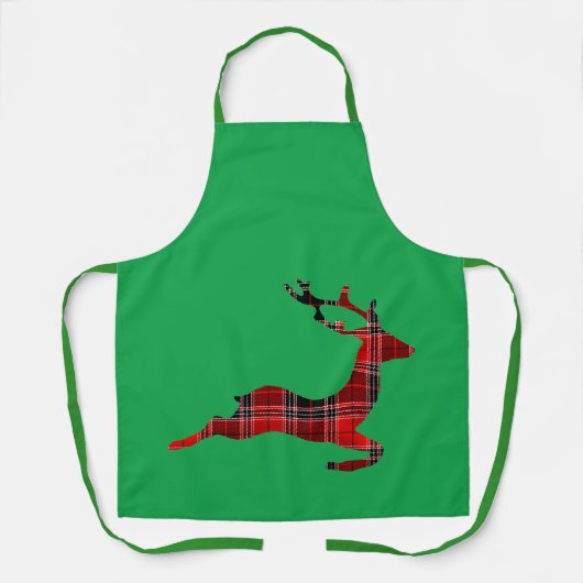 Tartan rendieren Kerstbakken Schort (Voorkant)