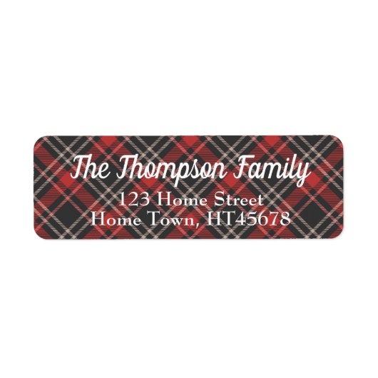 Tartan Retouradres Etiket (Voorkant)