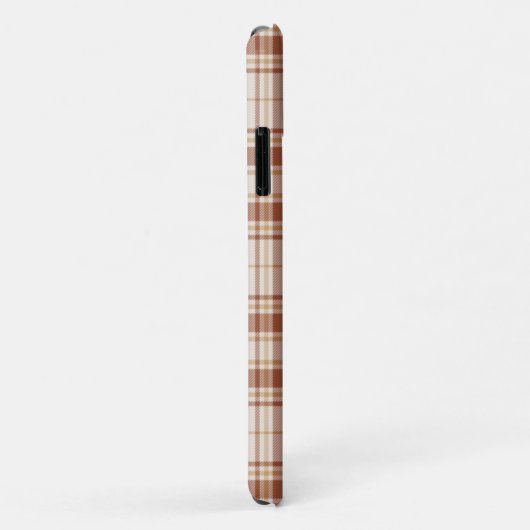Tartan - Robuuste bruine en cementwitte telefoonta Case-Mate iPhone Case (Achterkant/rechts)
