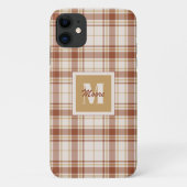 Tartan - Robuuste bruine en cementwitte telefoonta Case-Mate iPhone Case (Achterkant)