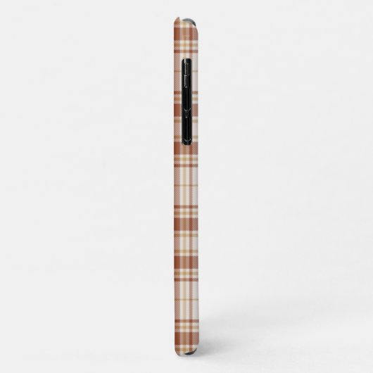 Tartan - Robuuste bruine en cementwitte telefoonta Case-Mate iPhone Case (Achterkant/links)