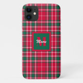 Tartan - Rode Groene en Gebroken Witte Telefoongev Case-Mate iPhone Case (Achterkant)