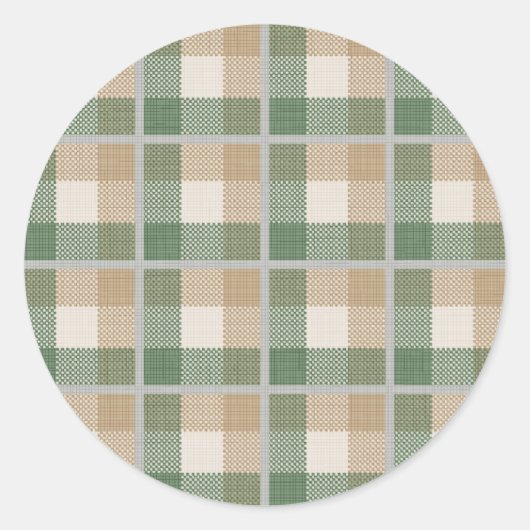 Tartan Ronde Sticker (Voorkant)
