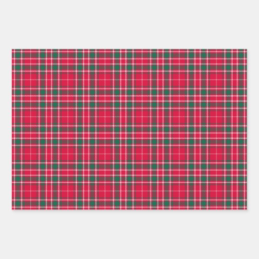 Tartan - rood groen en wit inpakpapier vel (Voorkant 3)