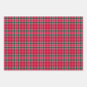 Tartan - rood groen en wit inpakpapier vel (Voorkant)