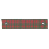 Tartan rood-groen monogram korte tafelloper (Horizontaal)