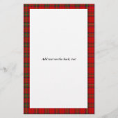 Tartan Rood Plaid Kerstmis Briefpapier (Achterkant)