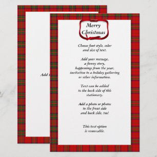 Tartan Rood Plaid Kerstmis Briefpapier