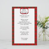 Tartan Rood Plaid Kerstmis Briefpapier (Staand voorkant)