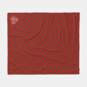 Tartan Rood Schots Kerstmis Fleece Deken (Voorkant (Horizontaal))