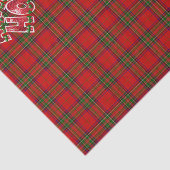 Tartan Rood Schots Kerstmis Tissuepapier (Detail)