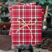 Tartan - rood-wit-zwart inpakpapier vel