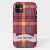 Tartan roodgele iPhone Case (Achterkant)